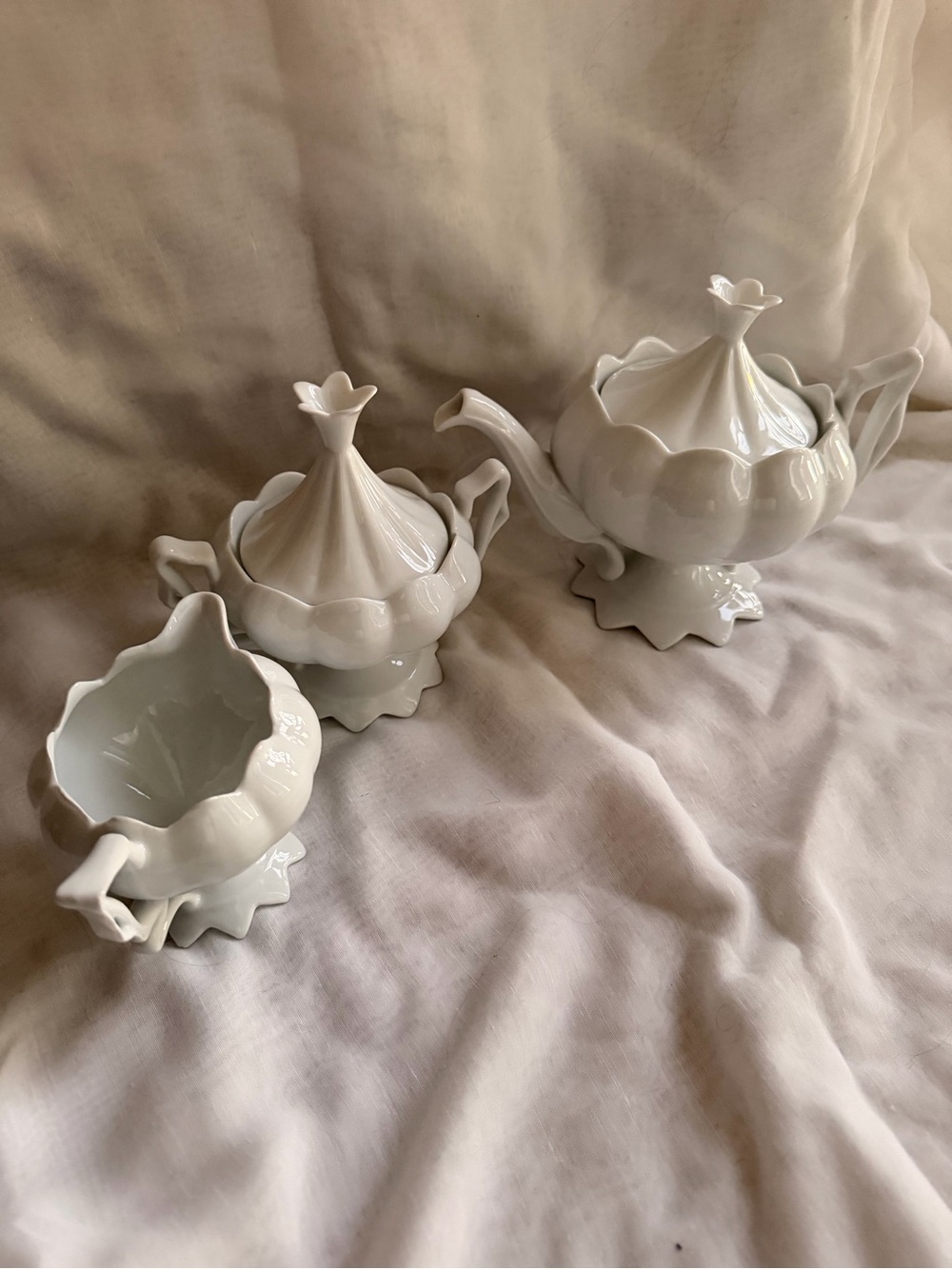 Elegant White PorcelainTea Set